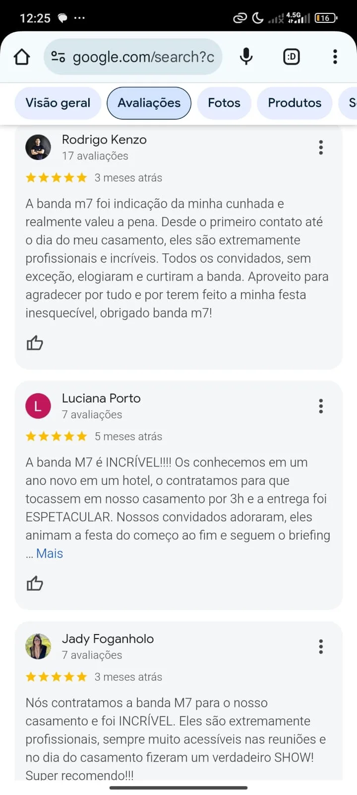 Depoimento de Rodrigo, Luciana e Jady sobre a Banda M7 em casamento em São Paulo